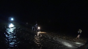 Last river difficult because of stones. It was crossed in darkness.